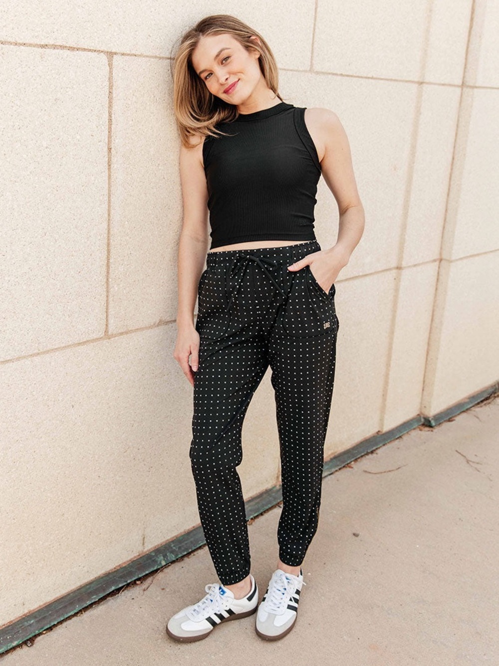 Albion Jetsetter Polka Dot Jogger Pants Women’s XL Athleisure Golf Travel Pants